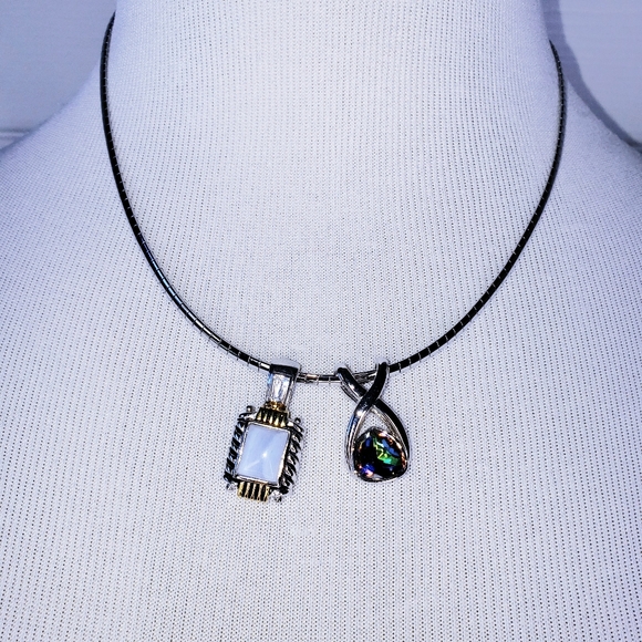 Lia Sophia Jewelry - Omega Necklace 18" Silver With 2 Lia Sophia Slides